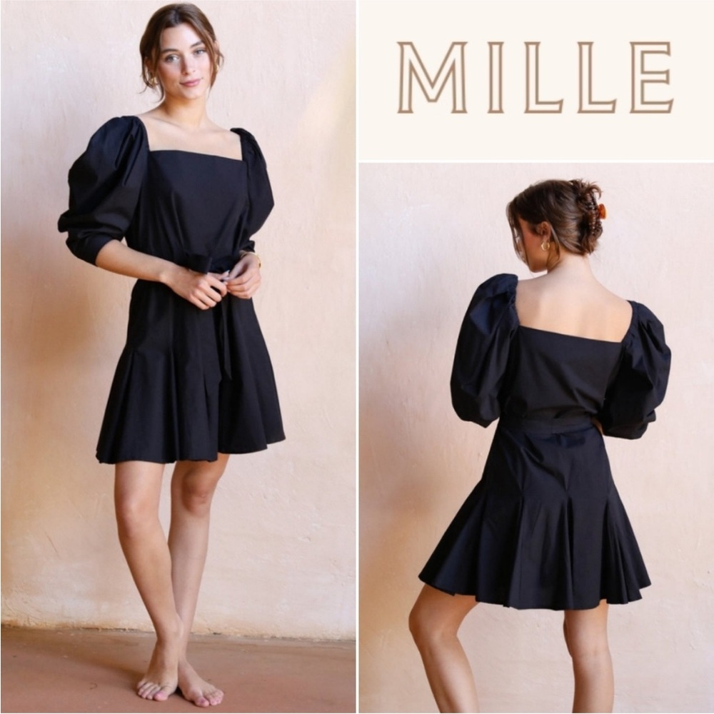 Mille Anais Dress Black Puff Sleeve Dress